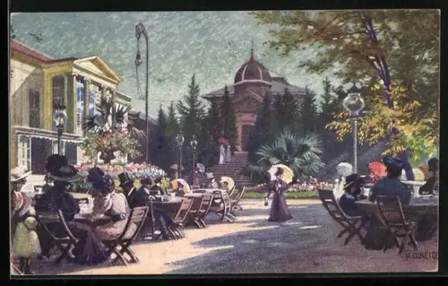 AK Wien, Wallner`s Meierei Tivoli, Garten