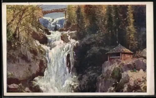 Künstler-AK Karl Ludwig Prinz: Lassingfall