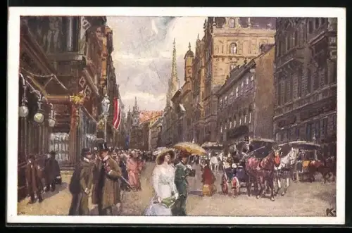 Künstler-AK Brüder Kohn (B.K.W.I) Nr. 762: Wien, Kärntnerstrasse