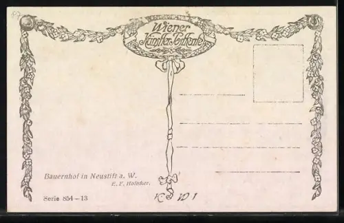 Künstler-AK E.F. Hofecker: Neustift am Walde, Alter Bauernhof