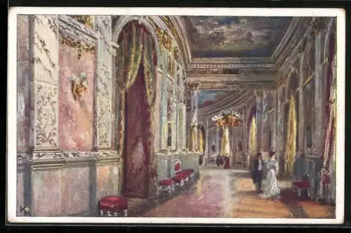 Künstler-AK Wien, Burgtheater, Foyer