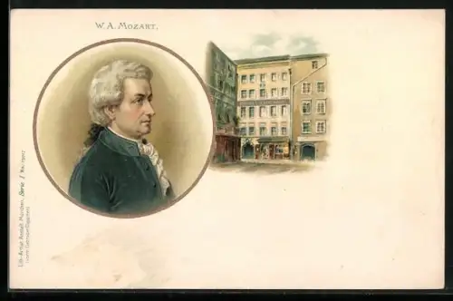 AK Portrait des Musikers Wolfgang Amadeus Mozart