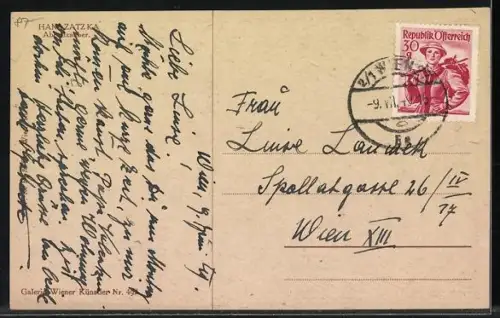 Künstler-AK Hans Zatzka: Abendzauber, Mädchen bei einer Bootspartie