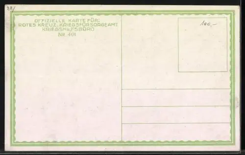 AK Rotes Kreuz Nr. 501: Krankenzimmer hinter der Front