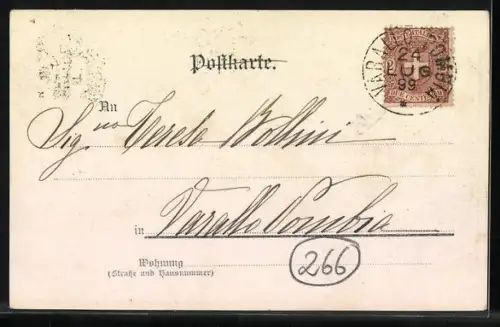 Künstler-AK E. Döcker: ein Wanderer steht an einem Wegweiser, Lied: D`Hamkehr