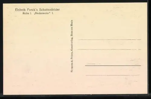 Künstler-AK Elsbeth Forck: Kleinstadtklatsch, Schattenbild