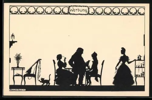 Künstler-AK Elsbeth Forck: Schattenbild Werbung