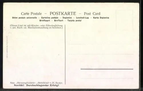 Lithographie Das Bergmannskind, Mutter und Tochter warten auf Vater und trauern am Grab