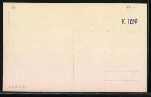 Künstler-AK Fritz Lach: Dürnstein a. Donau, Felsenpartie