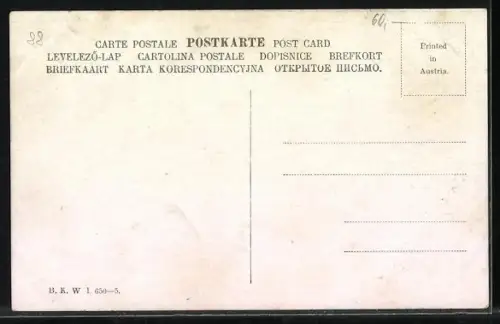 Künstler-AK Spitz a. Donau, Ortsansicht aus der Vogelperspektive