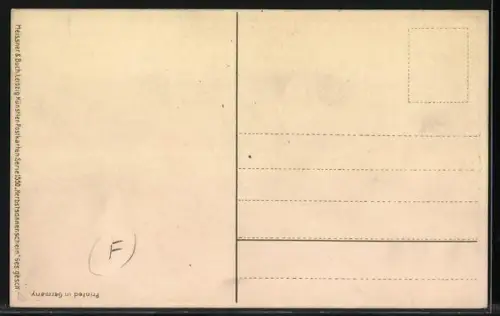 Künstler-Lithographie Paul Hey: Mutter geht mit ihren Kindern spazieren