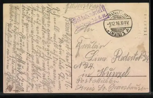 AK In Treue Dein, Vergiss mein nicht, Deutsch-Österreichische Schleife am Blumenherz