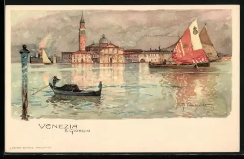 Künstler-AK Manuel Wielandt: Venezia, S. Giorgio, Ortsansicht
