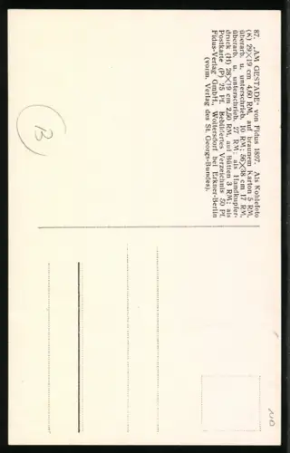 Künstler-AK Fidus: Am Gestade, die Frau blickt verträumt aufs Meer