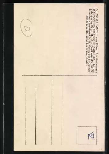 Künstler-AK Fidus: Vom Himmel, Nackte Mutter mit Sohn am Seerosenteich