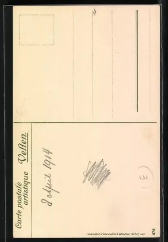 Künstler-Lithographie Manuel Wielandt: Menton, Les Rochers rouges