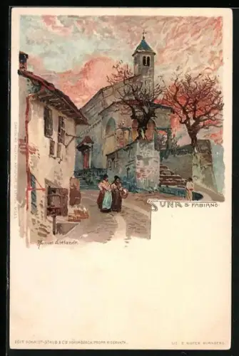 Künstler-AK Manuel Wielandt: Suna, Kirche S. Fabiano