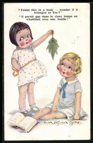 Künstler-AK sign. Hayward Young: Found this in a book..., Scherz