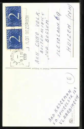 AK Micky Maus fährt Auto, Donald Duck und Freund