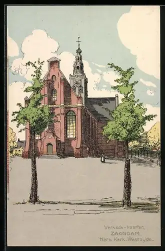 Künstler-AK Zaandam, Herv. Kerk, Westzyde
