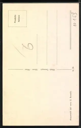 Künstler-AK S. Bonelli: Weide am Wegrand