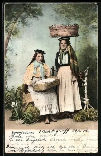 AK Marktfauen von Teneriffa in traditionellem Gewand