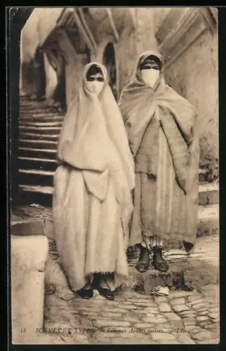 AK Femmes Arabes Voilees, verschleierte arabische Frauen in Burka