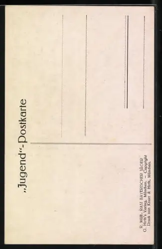 Künstler-AK G. Hirth`s Verlag, Serie: Rast bayerischer Jäger in Uniform
