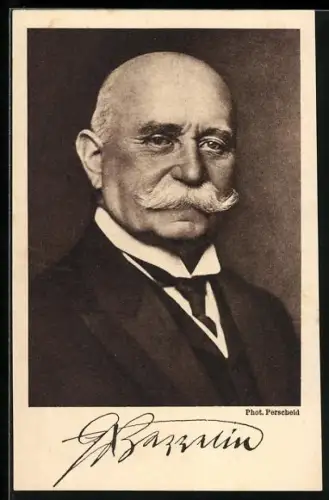 AK Zeppelin-Eckener Spende, Portrait von Graf Zeppelin in Zivil