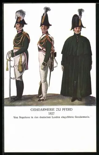 AK K. k. Gendarmerie zu Pferd 1827, Polizisten in Uniform