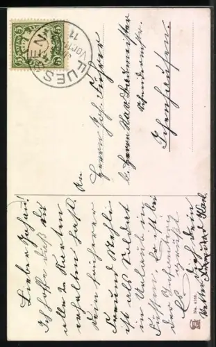 Künstler-AK Max Kuglmayr: Junge mit Äpfeln in den Taschen hängt am Baum