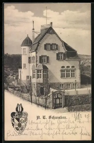 AK Esslingen / Neckar, Corpshaus der Schwaben, Wappen