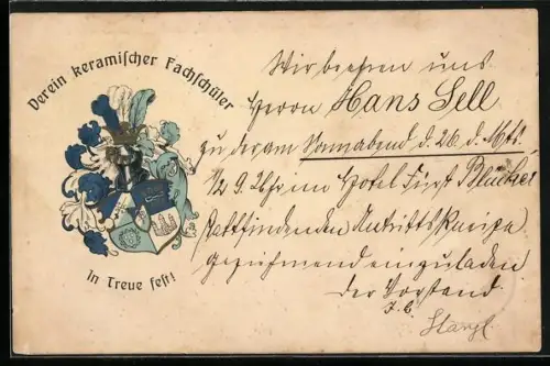 AK Studentenwappen des Vereins keramischer Fachschüler