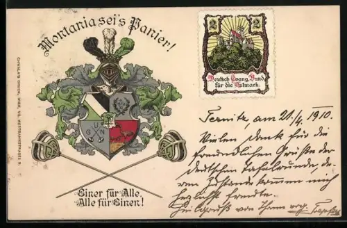 AK Studentenwappen der Montania