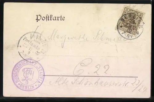 AK Studentenwappen der Staufia