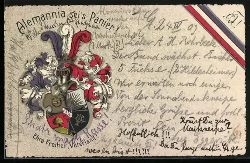 AK Studentenwappen der Alemannia