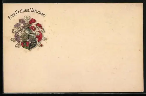 AK Studentenwappen Ehre, Freiheit, Vaterland!