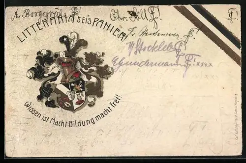 AK Studentenwappen der Litteraria
