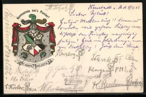 AK Studentenwappen der Normannia