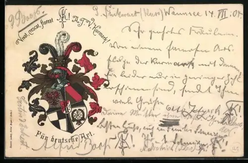 AK Studentenwappen des A. T. V. Kurmark