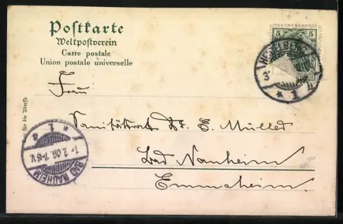 AK Studentenwappen der Rhenania