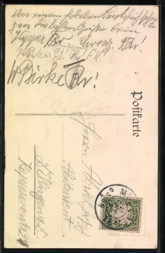 Künstler-AK München, Studentenwappen mit Helm, Rhenofrankonia sei`s Panier