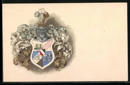 Lithographie Studentenwappen Vera Amicitia