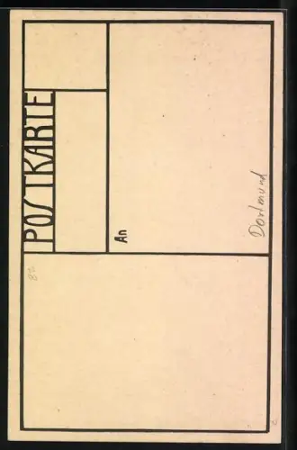 Künstler-AK Dortmund, Absolvia 1909, Studentenwappen und Trompeter, Abiturientia Tremoniensis