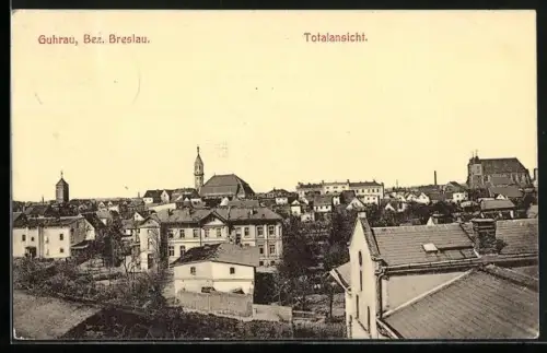 AK Guhrau /Bez. Breslau, Totalansicht aus der Vogelschau