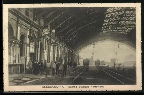 AK Alessandria, Interno Stazione Ferroviaria, Innenansicht des Bahnhofs