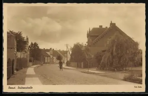 AK Bomst, Fahrradfahrer in der Brätzerstrasse