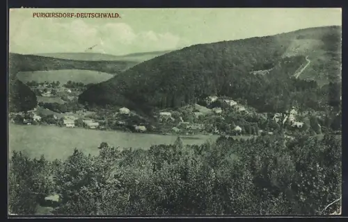 AK Purkersdorf-Deutschwald, Teilansicht mit Bäumen