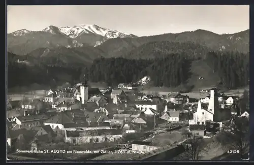 AK St. Aegyd am Neuwalde, Teilansicht mit Göller