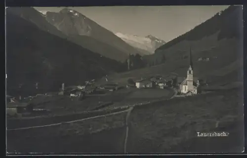 AK Lanersbach, Strassenpartie mit Kirche